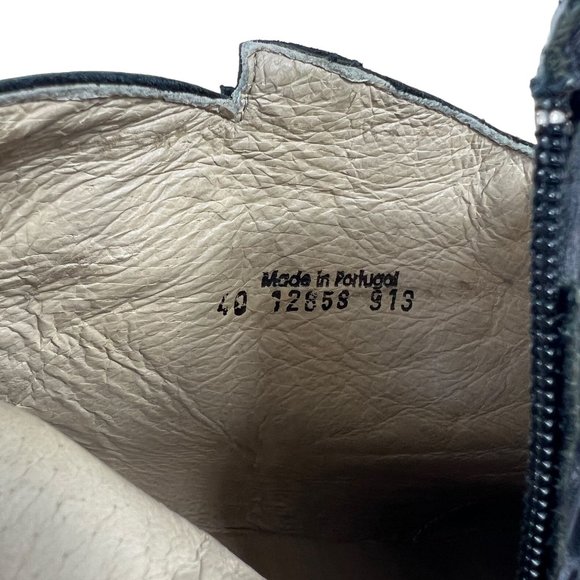 Dkode Jemila Leather Textured Crocodile Embossed Ankle Boots in Black Size 40 - Picture 9 of 12